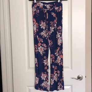 Blue Floral Light Weight Pants